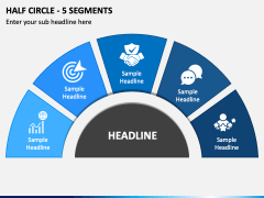 Half Circle - 5 Segments PPT Slide 2