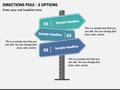 Directions Pole - 3 Options PPT Slide 1