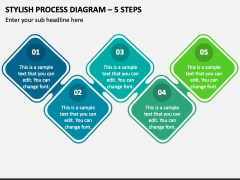 Stylish Process Diagram - 5 Steps PPT Slide 1