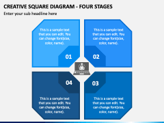 Creative Square Diagram - Four Stages PPT Slide 2