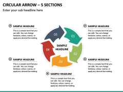 Circular Arrow – 5 Sections PPT Slide 2