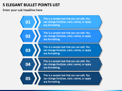 5 Elegant Bullet Points List PPT Slide 2