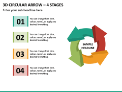 3d Circular Arrow – 4 Stages PPT Slide 2