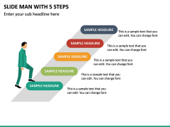 Slide Man With 5 Steps PPT Slide 2
