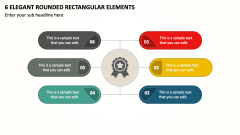 6 Elegant Rounded Rectangular Elements PPT Slide 1