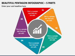 Beautiful Pentagon Infographic - 5 Parts PPT Slide 1