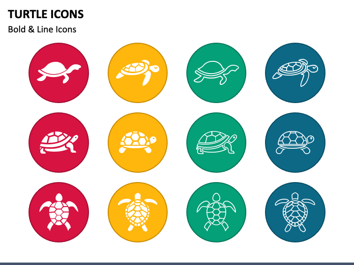Turtle Icons PPT Slide 1