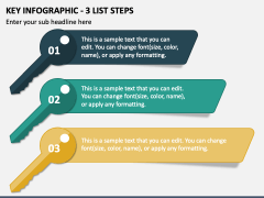 Key Infographic - 3 List Steps PPT Slide 1