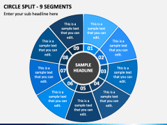 Circle Split - 9 Segments PPT Slide 2