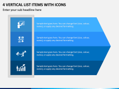 4 Vertical List Items With Icons PPT Slide 1
