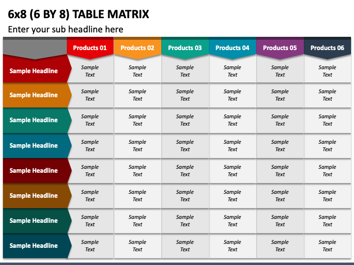 6 by 8 Table Matrix PPT Slide 1