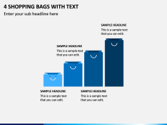 4 Shopping Bags with Text PPT Slide 1