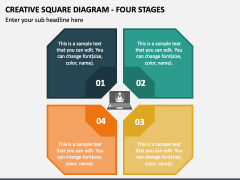 Creative Square Diagram - Four Stages PPT Slide 1
