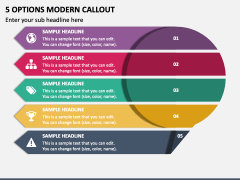 5 Options Modern Callout PPT Slide 2