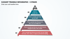 Elegant Triangle Infographic - 5 Stages PPT Slide 1