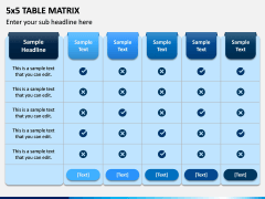 5x5 Table Matrix PowerPoint Template - PPT Slides