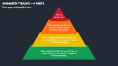 Animated Pyramid - 4 Parts PPT Slide 1