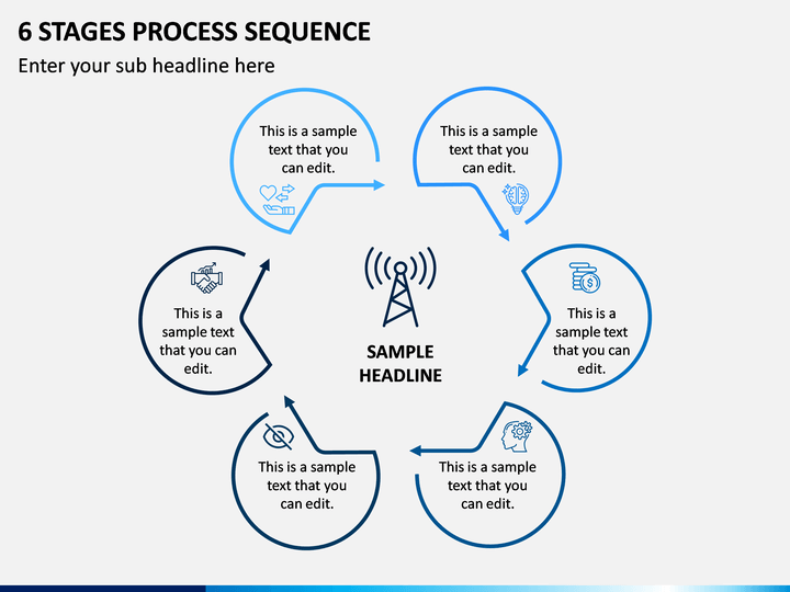 6 Stages Process Sequence PPT Slide 1