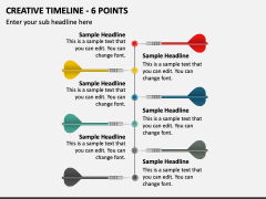 Creative Timeline - 6 Points PPT Slide 1