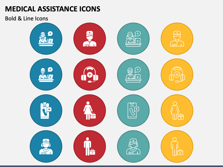 Medical Assistance Icons PPT Slide 1