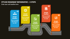 Stylish Roadmap Infographic - 5 Steps PPT Slide 1