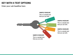 Key with 4 Text Options PPT Slide 2