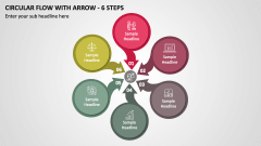 Circular Flow with Arrow - 6 Steps PPT Slide 1