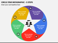 Circle Star Infographic - 5 Steps PPT Slide 1