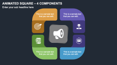 Animated Square - 4 Components PPT Slide 1