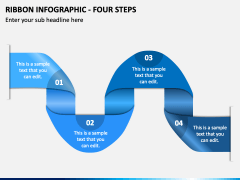 Ribbon Infographic - Four Steps PPT Slide 2