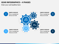 Gear Infographics – 4 Phases PPT Slide 1