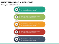 List By Percent - 5 Bullet Points PPT Slide 2
