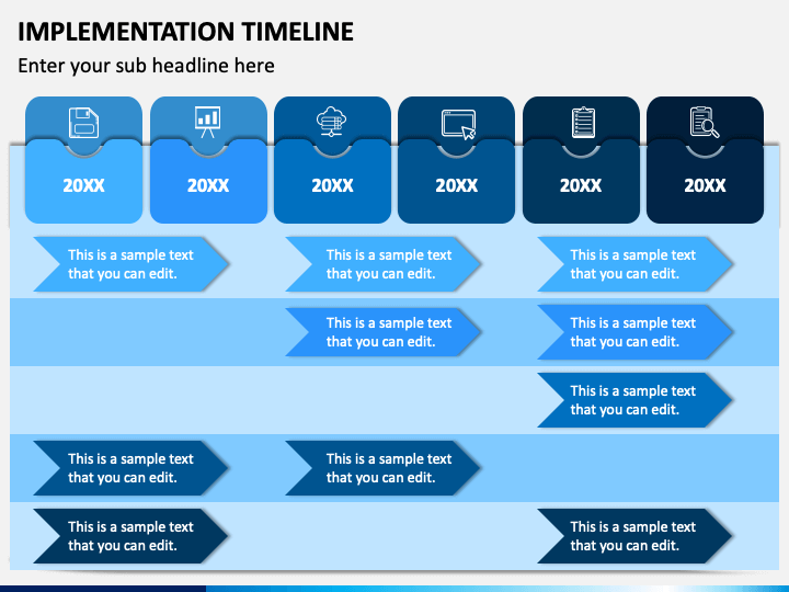 Implementation Timeline PowerPoint Template PPT Slides