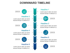 Downward Timeline PowerPoint and Google Slides Template - PPT Slides