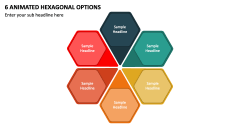 6 Animated Hexagonal Options PPT Slide 1
