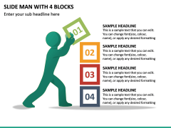 Slide Man With 4 Blocks PPT Slide 2