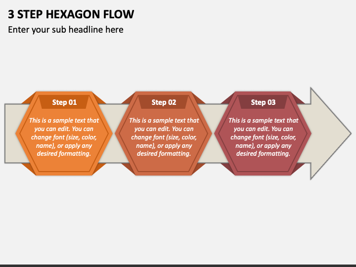 3 Step Hexagon Flow PowerPoint Template and Google Slides Theme