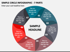 Simple Circle Infographic - 7 Parts PPT Slide 1
