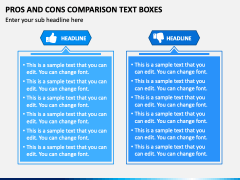 Pros and Cons Comparison Text Boxes PPT Slide 2