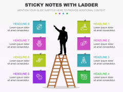 Sticky Notes with Ladder PPT Slide 7