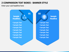 2 Comparison Text Boxes - Banner Style PPT Slide 2