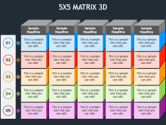 5x5 Matrix 3D for PowerPoint and Google Slides - PPT Slides
