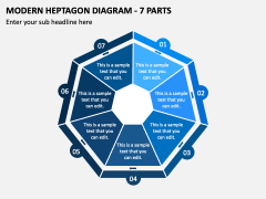 Modern Heptagon Diagram - 7 Parts PPT Slide 2