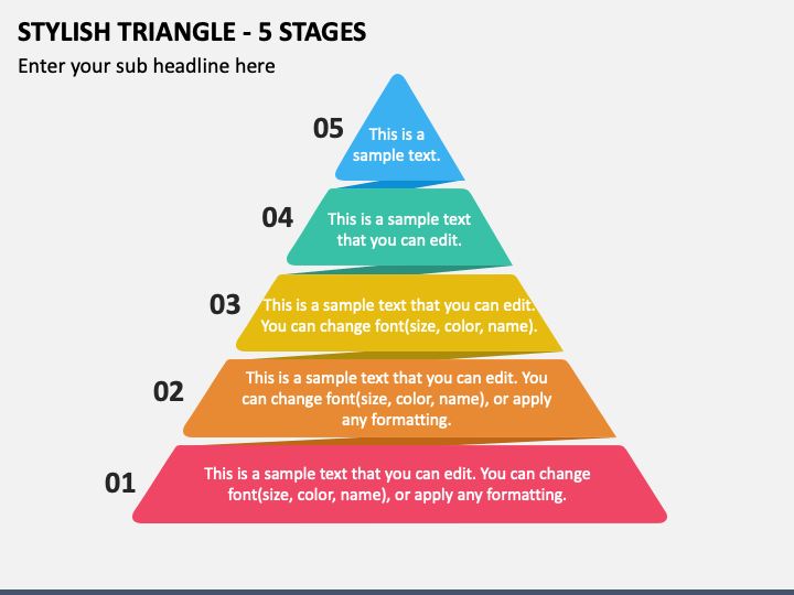 Stylish Triangle - 5 Stages PPT Slide 1