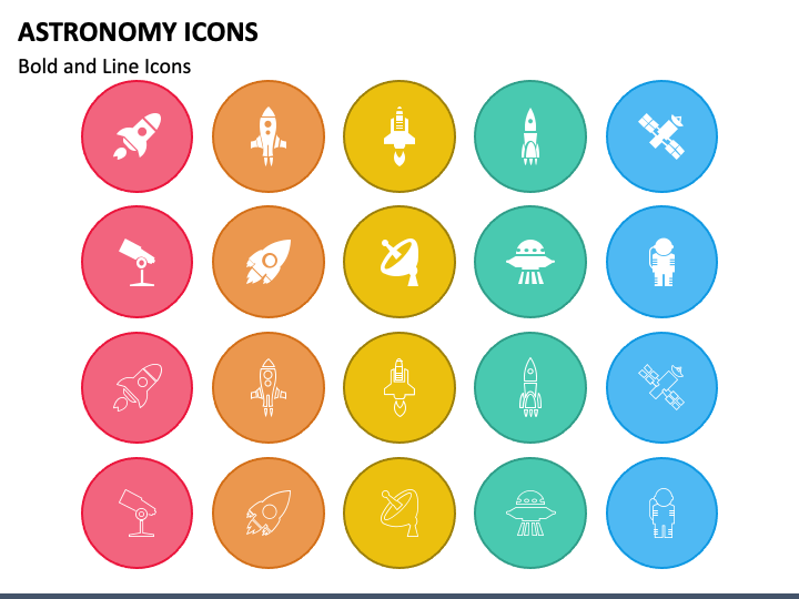 Astronomy Icons PPT Slide 1
