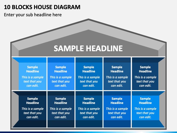 10 Blocks House Diagram PPT Slide 1