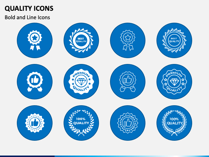 Quality Icons PPT Slide 1