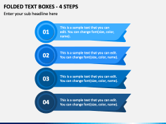 Folded Text Boxes - 4 Steps PPT Slide 2