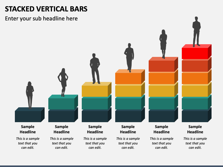 Stacked Vertical Bars PPT Slide 1