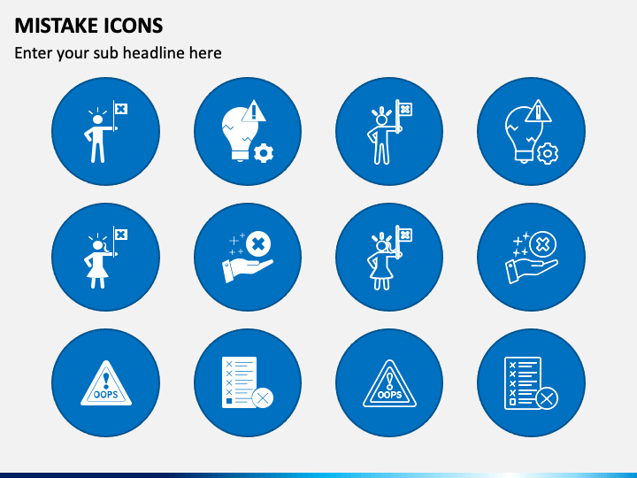 Mistake Icons for PowerPoint and Google Slides - PPT Slides